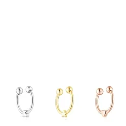 Pack of tricolored steel TOUS Basics septum Rings