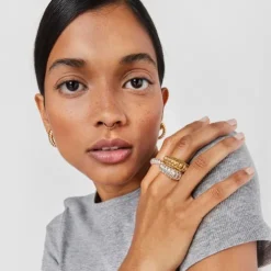 Pack of tricolored steel TOUS Basics septum Rings