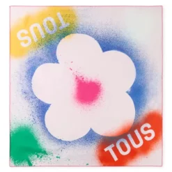 Pale pink square Scarf TOUS Flower