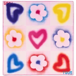 Pale pink square Scarf TOUS Motif Flower