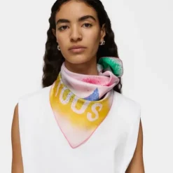Pale pink square Scarf TOUS Flower