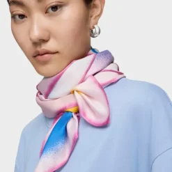 Pale pink square Scarf TOUS Motif Flower