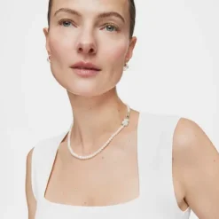 Pearl Sweet Dolls Necklace with Silver