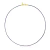 Pink and blue braided thread Necklace with silver vermeil clasp