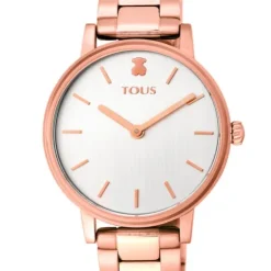 Pink IP steel Rond Color Watch with green-gradient zirconias