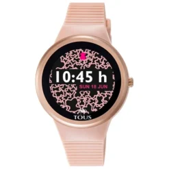 Pink IP steel Rond Connect Watch with nude-colored silicone strap