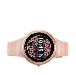 Pink IP steel Rond Connect Watch with nude-colored silicone strap
