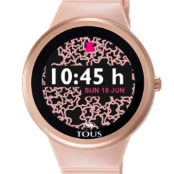 Pink IP steel Rond Connect Watch with nude-colored silicone strap