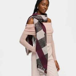 Pink jacquard Kaos Mini Stripes Foulard
