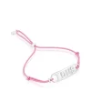 Pink nylon Bracelet with silver Logo