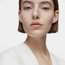 Platinum Hoop earrings with laboratory grown diamonds Les Classiques LGD