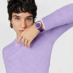 Purple solar-powered Analogue watch Vibrant Sun