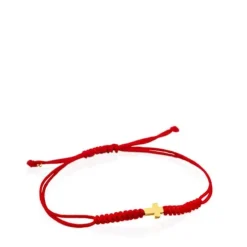 Red Cord and Gold Sweet Dolls XXS cross Bracelet