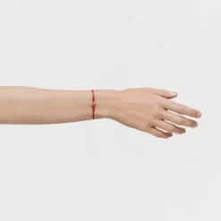 Red nylon and gold bear Bracelet Bold Bear