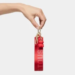Red webbing Key ring Bold Bear