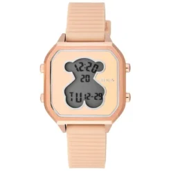 Rose IP Steel D-Bear Teen Watch with nude Silicone strap