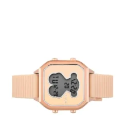 Rose IP Steel D-Bear Teen Watch with nude Silicone strap