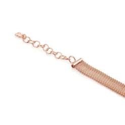 Rose IP Steel Mesh Color Necklace with Lapis Lazuli