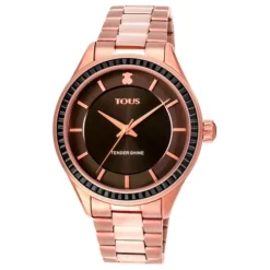 Rose IP Steel T-Shine Watch with cubic zirconia