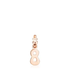 Rose Silver Vermeil Numbers number 8 Pendant