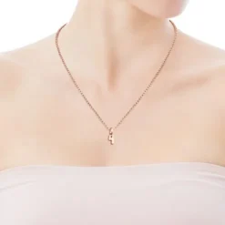 Rose Silver Vermeil Numbers number 4 Pendant