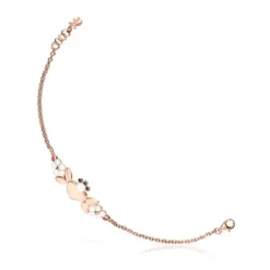 Rose Silver Vermeil Real Sisy Bracelet with Gemstones