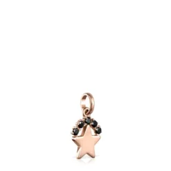 Rose Silver Vermeil Real Sisy star Pendant with Spinels