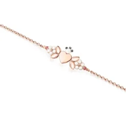 Rose Silver Vermeil Real Sisy Bracelet with Gemstones