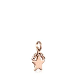 Rose Silver Vermeil Real Sisy star Pendant with Spinels