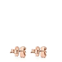 Rose Silver Vermeil Real Sisy Earrings with Onyx