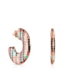 Rose Silver Vermeil Tartan disc Earrings