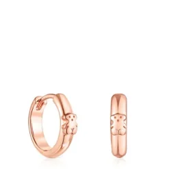 Rose silver vermeil TOUS Basics Hoop earrings with bear