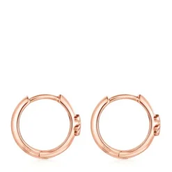 Rose silver vermeil TOUS Basics Hoop earrings with bear