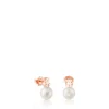 Rose Vermeil Silver Hiper Micro Earrings with Pearl