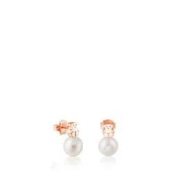 Rose Vermeil Silver Hiper Micro Earrings with Pearl