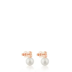 Rose Vermeil Silver Hiper Micro Earrings with Pearl