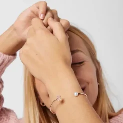Rose Vermeil Silver Sweet Dolls Bracelet with Pearl