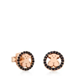 Rose Vermeil Silver TOUS Camille Earrings with Spinels Bear motif