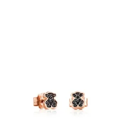 Rose Vermeil Silver TOUS Motif Earrings with Spinel Bear motif