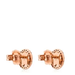 Rose Vermeil Silver TOUS Camille Earrings with Spinels Bear motif
