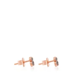 Rose Vermeil Silver TOUS Motif Earrings with Spinel Bear motif