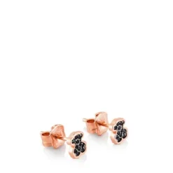 Rose Vermeil Silver TOUS Motif Earrings with Spinel Bear motif
