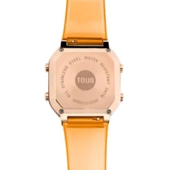Salmon-colored polycarbonate and rose-colored IPRG steel digital Watch D-BEAR Fresh