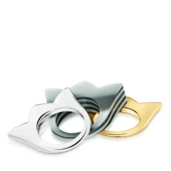 Set large two-tone tulip Rings and yellow acetate My Other Half