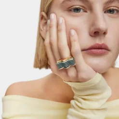 Set large two-tone tulip Rings and yellow acetate My Other Half