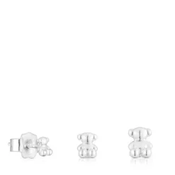 Set of silver Bold Bear earrings