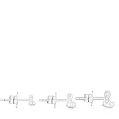 Set of silver Bold Bear earrings