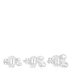 Set of silver Bold Bear earrings