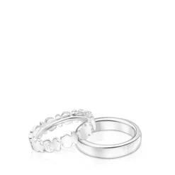Set of Silver Straight Rings