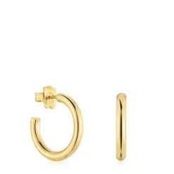 Short 20 mm Hoop earrings with 18kt gold plating over silver TOUS Basics